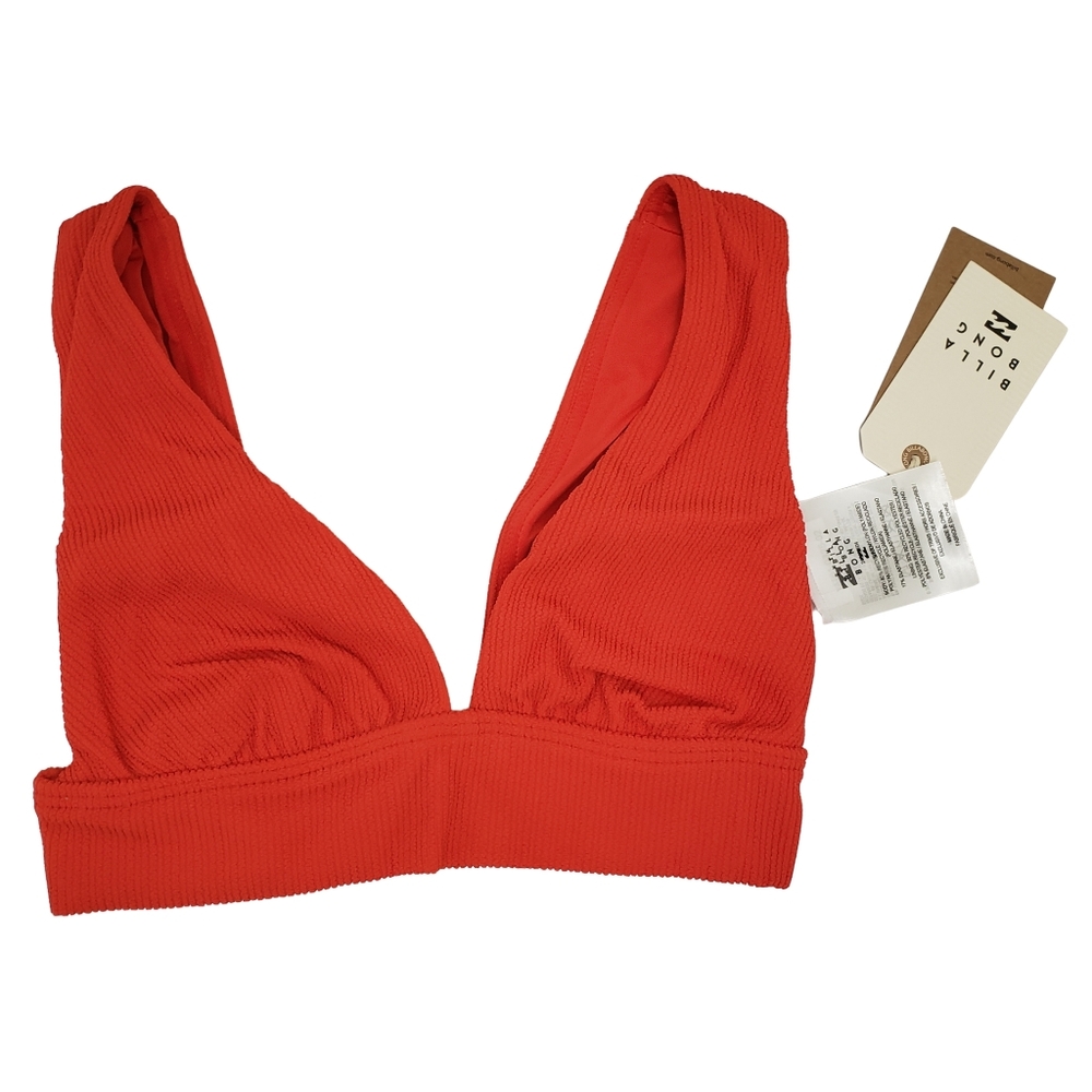 BILLABONG Bikini Top Women Red Aloha Plunge NWT